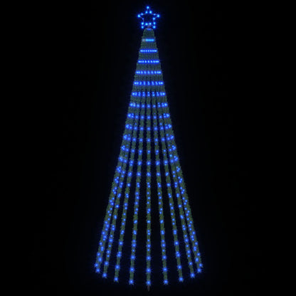 vidaXL LED Christmas Tree 250 cm 475 LEDs Blue Steel Black