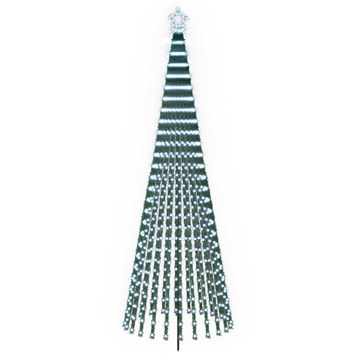 vidaXL LED Christmas Tree 300 cm 668 LEDs Cold White Steel Black