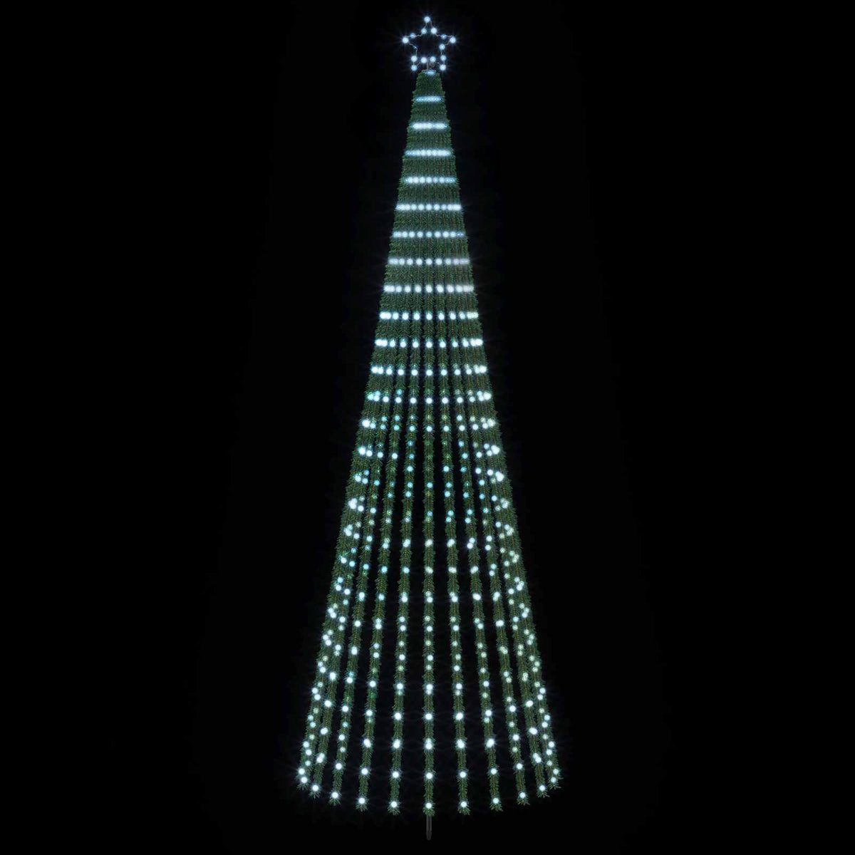 vidaXL LED Christmas Tree 300 cm 668 LEDs Cold White Steel Black