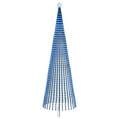 vidaXL LED Christmas Tree 500 cm 1524 LEDs Blue Steel Black