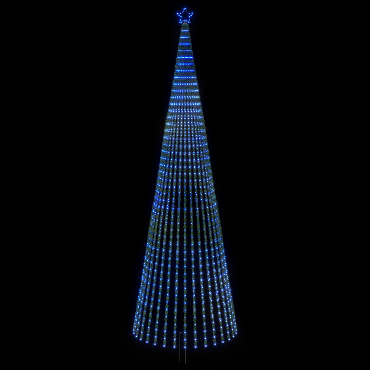 vidaXL LED Christmas Tree 500 cm 1524 LEDs Blue Steel Black