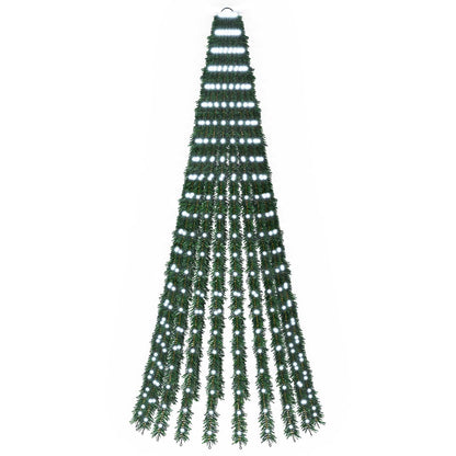 vidaXL LED Christmas Tree 220 cm 460 LEDs Cold White Steel Green