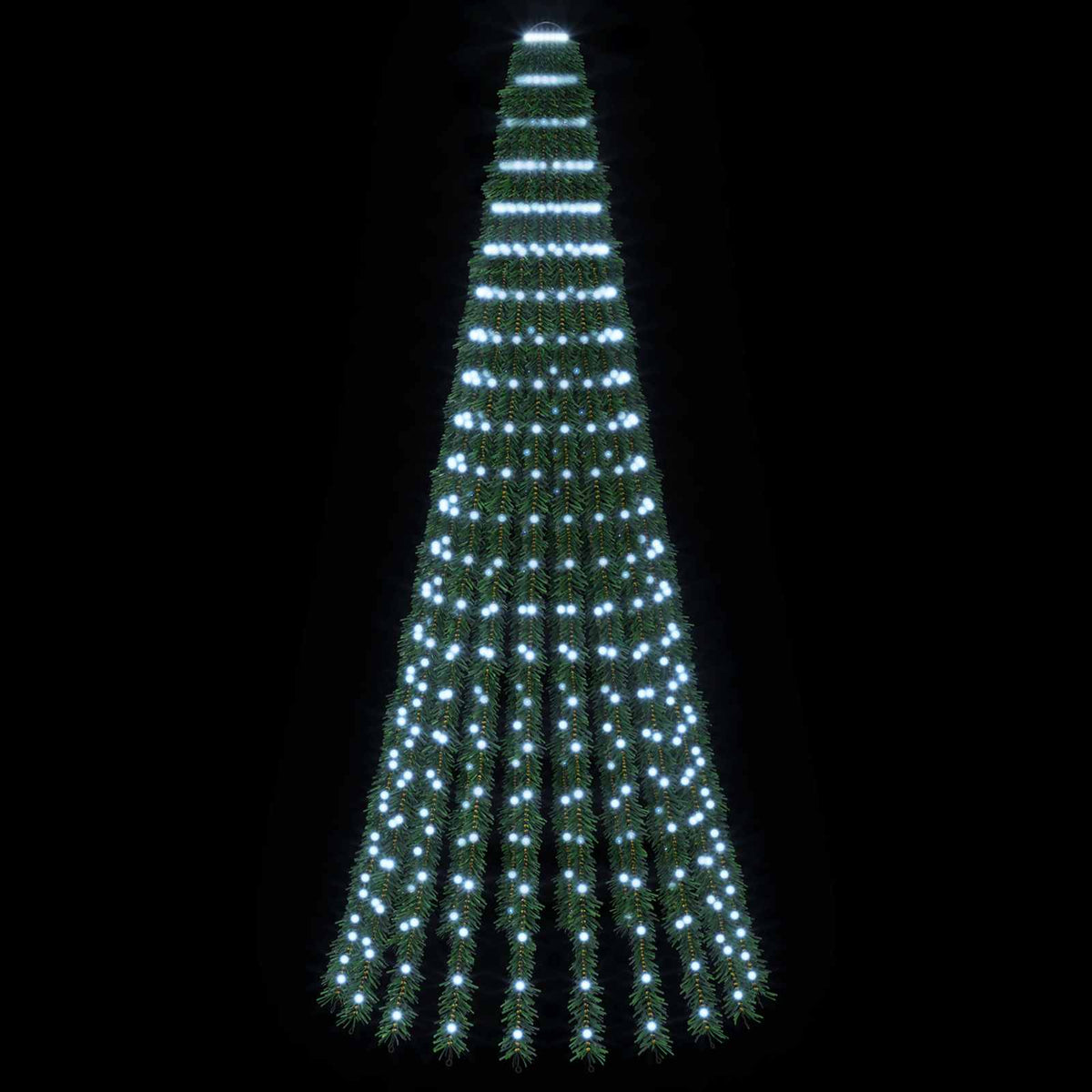 vidaXL LED Christmas Tree 220 cm 460 LEDs Cold White Steel Green