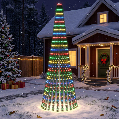 vidaXL LED Christmas Tree EKENAS 270 cm 648 LEDs Multicolour Steel