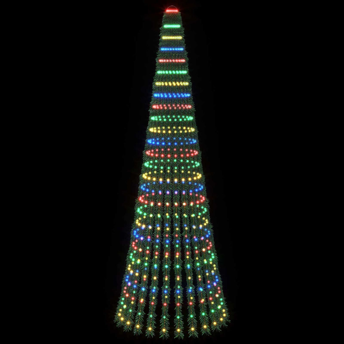 vidaXL LED Christmas Tree EKENAS 270 cm 648 LEDs Multicolour Steel