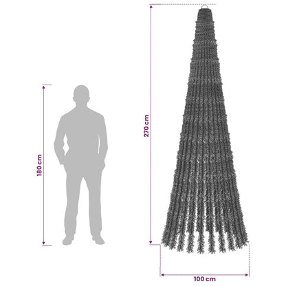vidaXL LED Christmas Tree EKENAS 270 cm 648 LEDs Multicolour Steel