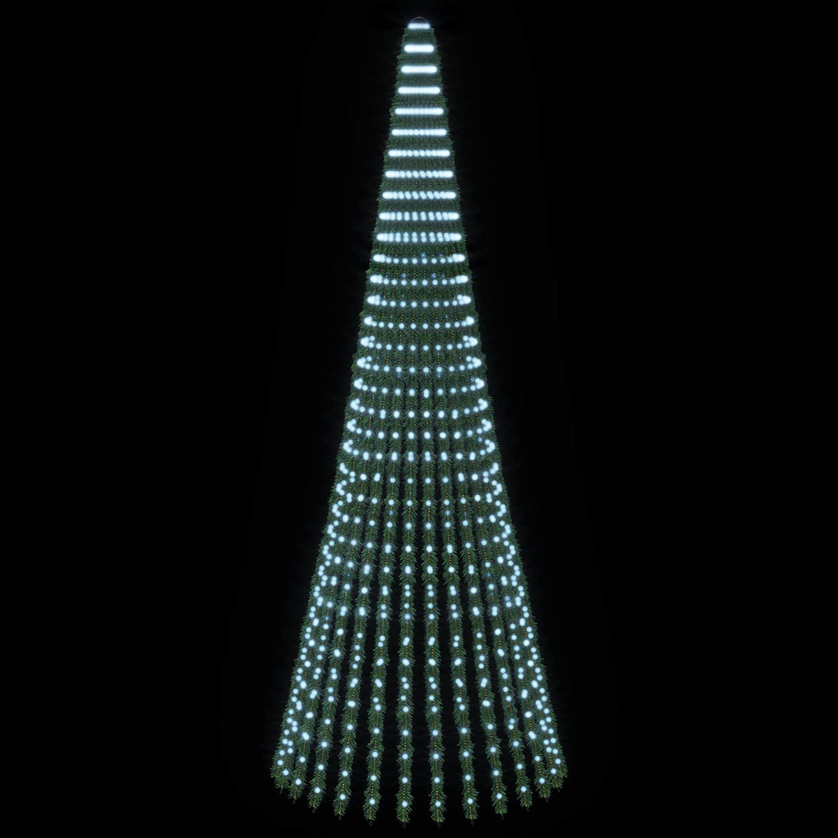 vidaXL LED Christmas Tree 370 cm 1008 LEDs Cold White Steel Green