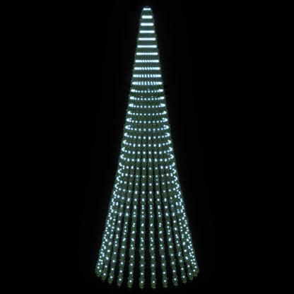 vidaXL LED Christmas Tree 370 cm 1008 LEDs Cold White Steel Green