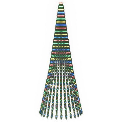 vidaXL LED Christmas Tree 370 cm 1008 LEDs Multicolour Steel Green