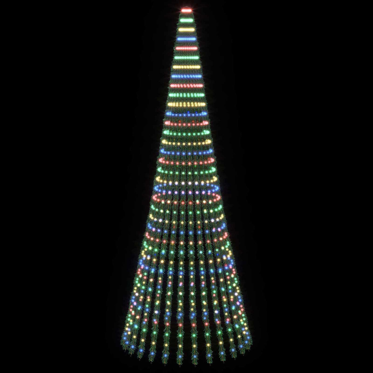 vidaXL LED Christmas Tree 370 cm 1008 LEDs Multicolour Steel Green