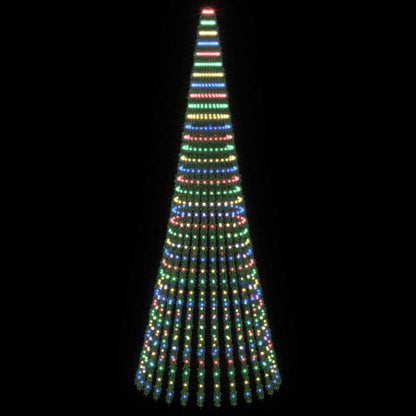 vidaXL LED Christmas Tree 370 cm 1008 LEDs Multicolour Steel Green
