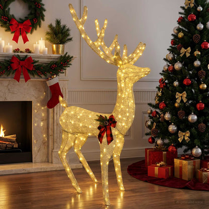 vidaXL 3D Christmas Reindeer LOVIISA 250 LEDs Warm White