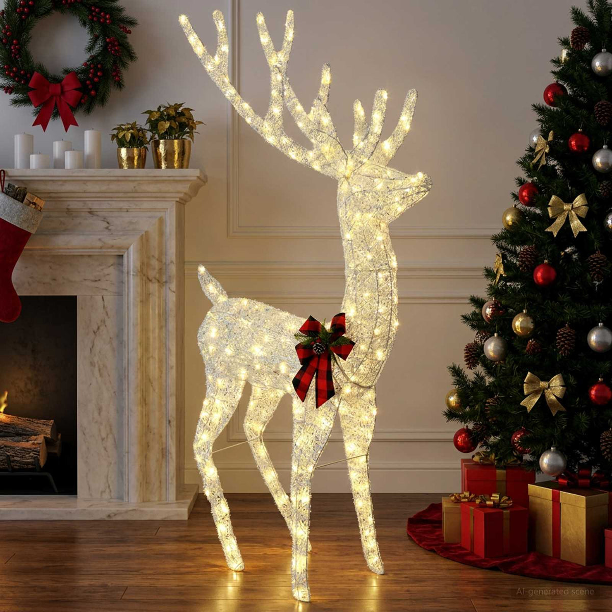 vidaXL 3D Christmas Reindeer LOVIISA 250 LEDs Warm White