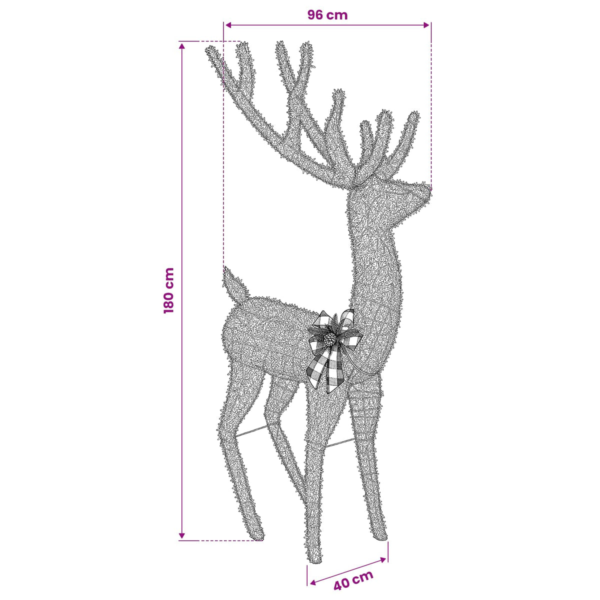 vidaXL 3D Christmas Reindeer LOVIISA 250 LEDs Warm White