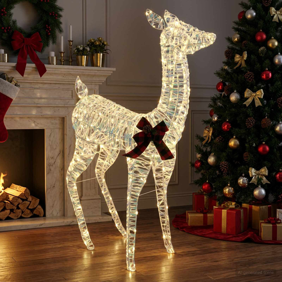 vidaXL 3D Christmas Reindeer LOVIISA 200 LEDs Warm White