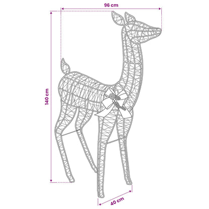vidaXL 3D Christmas Reindeer LOVIISA 200 LEDs Warm White