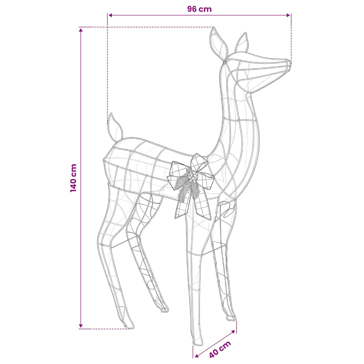 vidaXL 3D Christmas Reindeer LOVIISA 200 LEDs Cold White