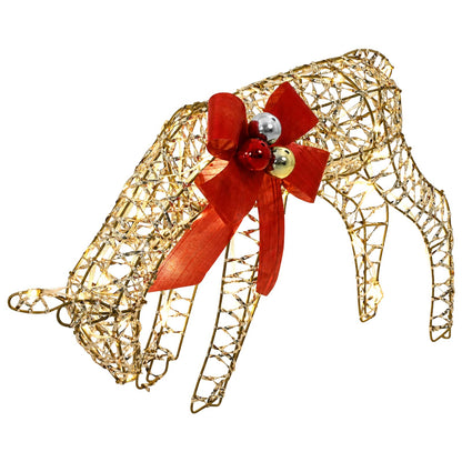 vidaXL Reindeer Family Christmas Decoration 3 pcs 200 LEDs Warm White