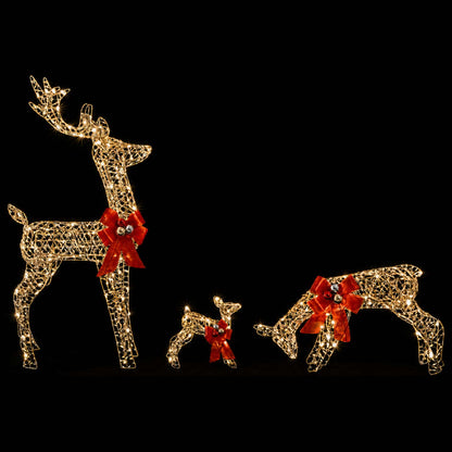 vidaXL Reindeer Family Christmas Decoration 3 pcs 200 LEDs Warm White