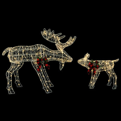 vidaXL Moose Christmas Decoration 2 pcs White 120 x 27 x 105 cm