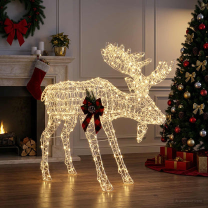 vidaXL Moose Christmas Decoration 170 LEDs Warm White