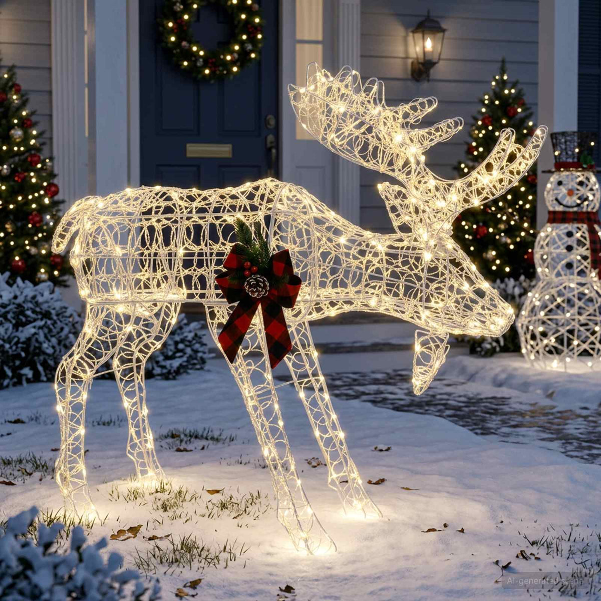 vidaXL Moose Christmas Decoration 170 LEDs Warm White