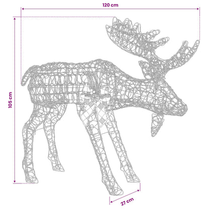 vidaXL Moose Christmas Decoration 170 LEDs Warm White