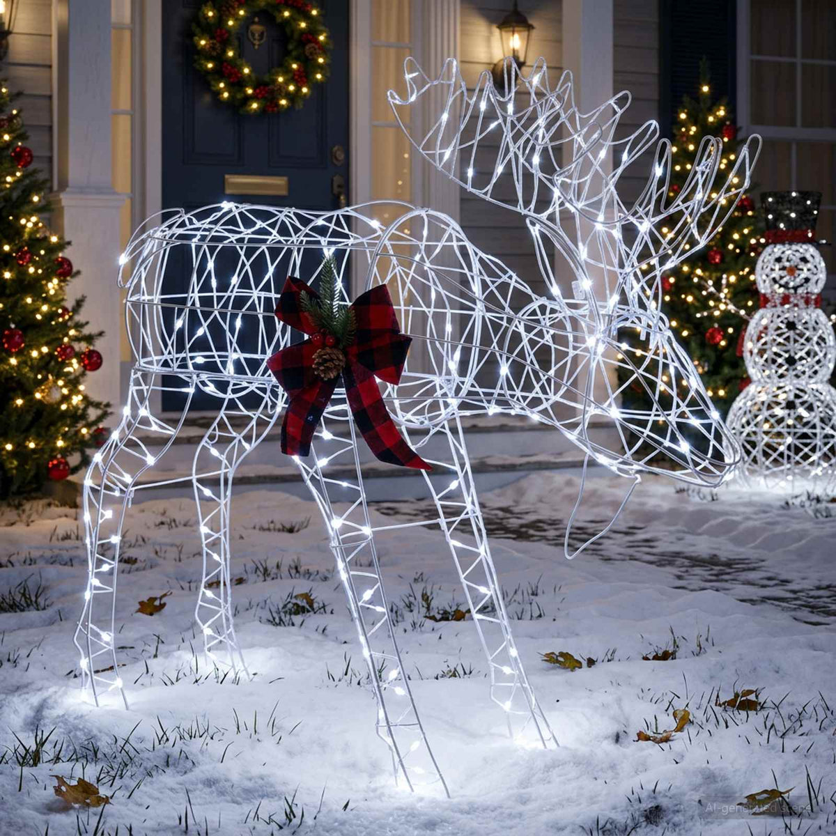 vidaXL Moose Christmas Decoration 340 LEDs Cold White