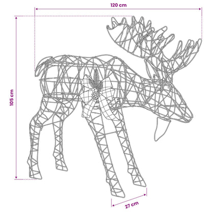 vidaXL Moose Christmas Decoration 340 LEDs Cold White