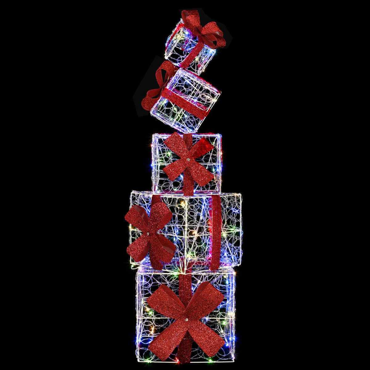 vidaXL Gift Box Christmas Decoration 5 pcs 125 LEDs Multicolour