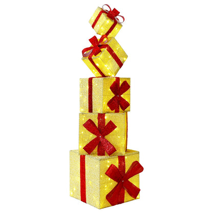 vidaXL Gift Box Christmas Decoration 5 pcs 125 LEDs Warm White