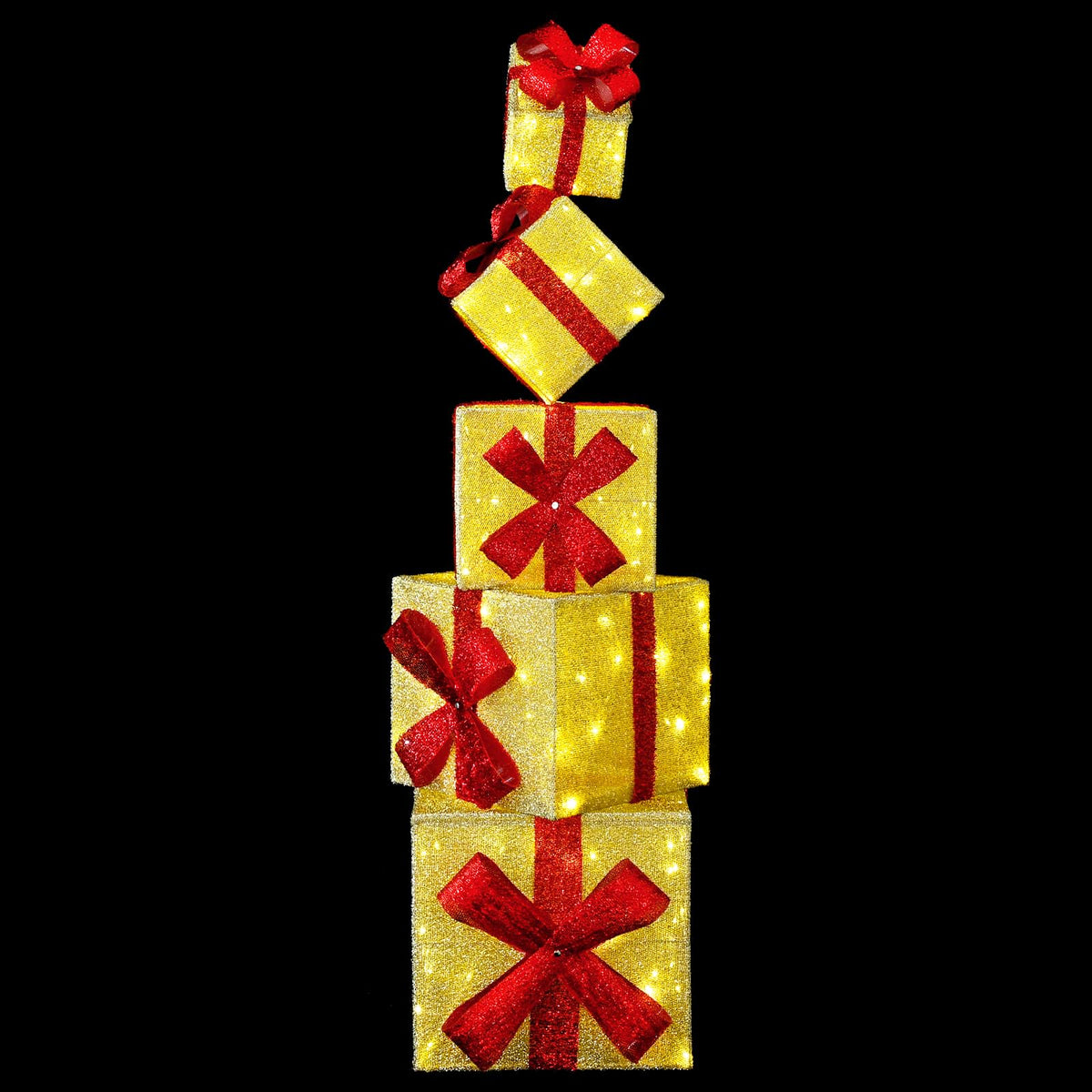 vidaXL Gift Box Christmas Decoration 5 pcs 125 LEDs Warm White