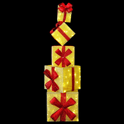 vidaXL Gift Box Christmas Decoration 5 pcs 125 LEDs Warm White