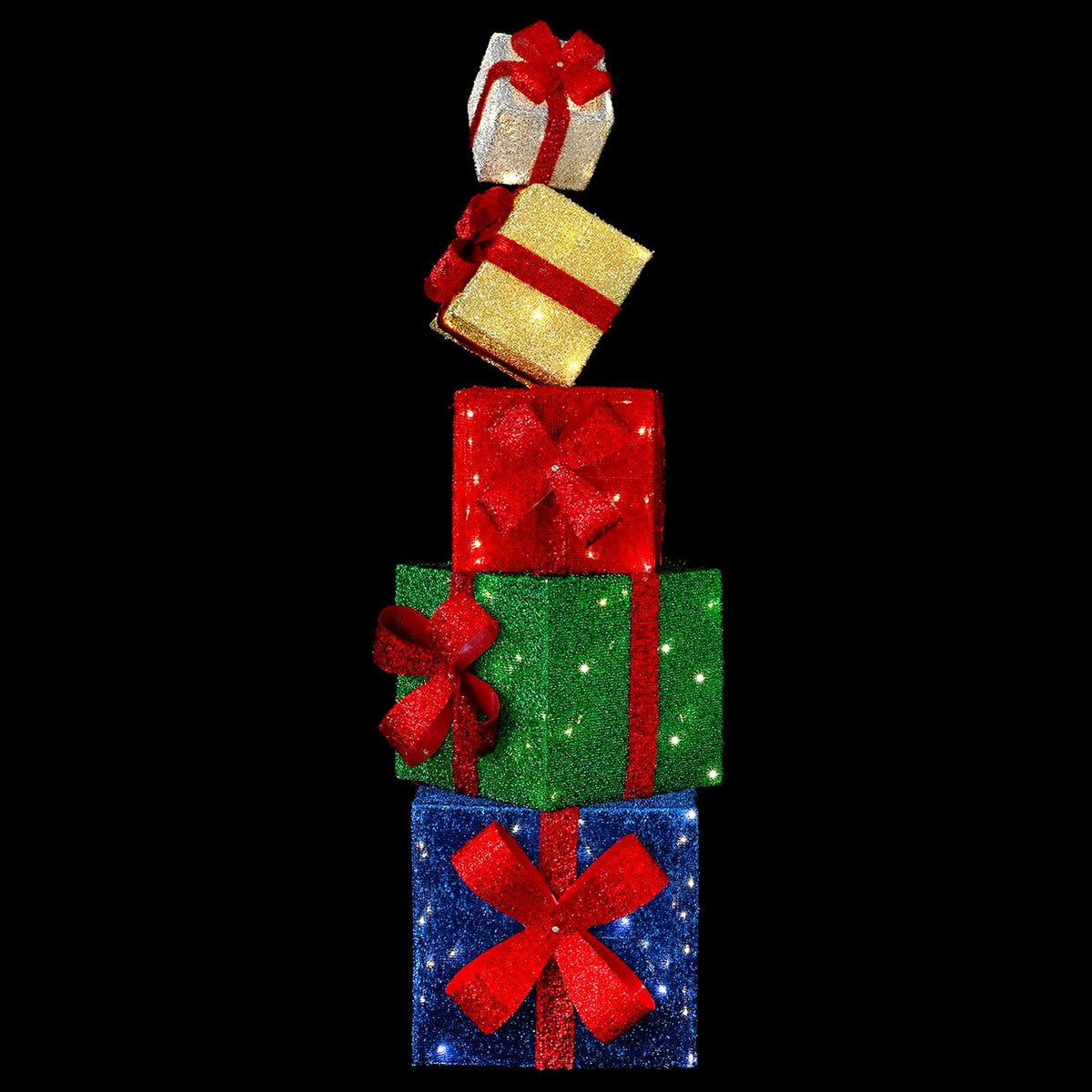 vidaXL Gift Box Christmas Decoration 5 pcs 125 LEDs Warm White