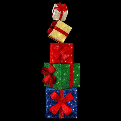 vidaXL Gift Box Christmas Decoration 5 pcs 125 LEDs Warm White