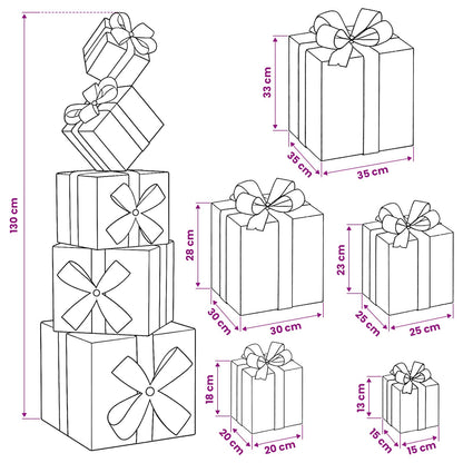 vidaXL Gift Box Christmas Decoration 5 pcs 125 LEDs Warm White