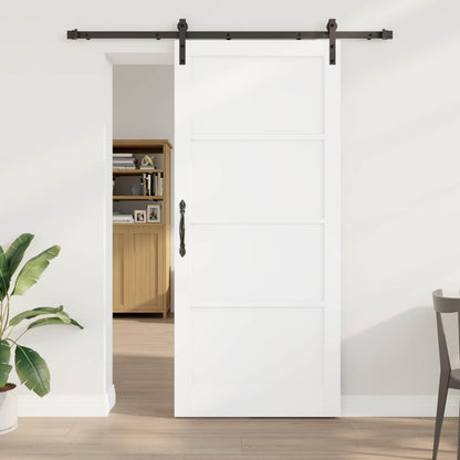 vidaXL Sliding Door 93 x 211 cm Engineered Wood White and Black