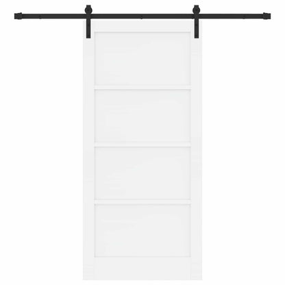 vidaXL Sliding Door 93 x 202 cm Engineered Wood White and Black