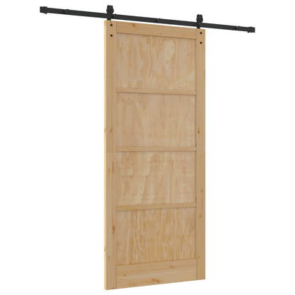 vidaXL Sliding Door 93 x 211 cm Engineered Wood Natural and Black