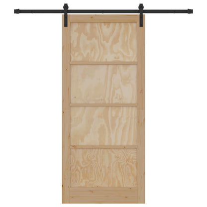 vidaXL Sliding Door 93 x 211 cm Engineered Wood Natural and Black