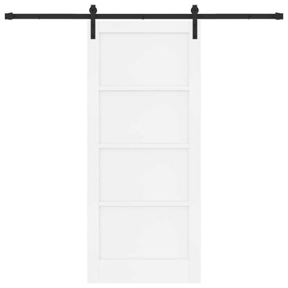 vidaXL Sliding Door 86 x 198.5 cm Engineered Wood White and Black