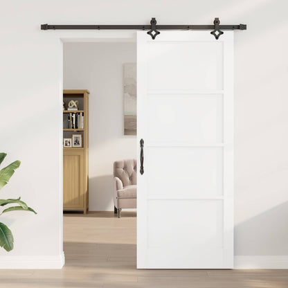 vidaXL Sliding Door 86 x 211 cm Engineered Wood White and Black