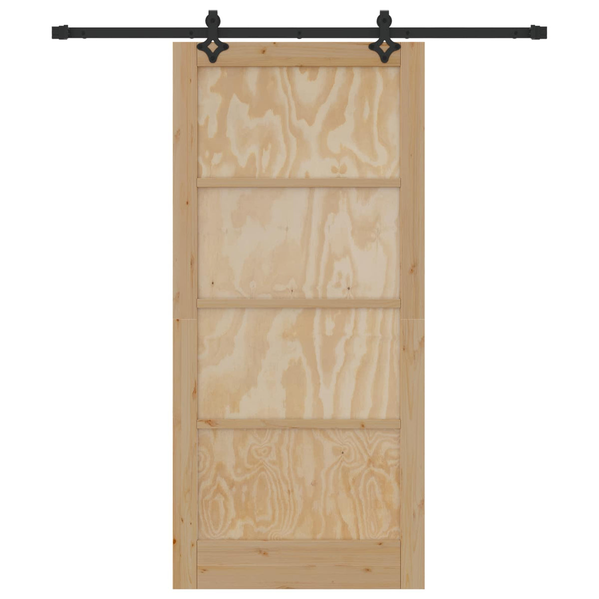vidaXL Sliding Door 93 x 202 cm Engineered Wood Natural and Black