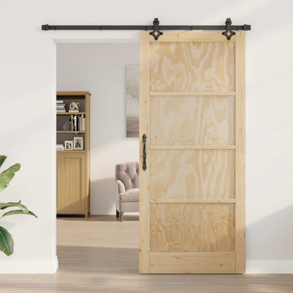 vidaXL Sliding Door 93 x 211 cm Engineered Wood Natural and Black