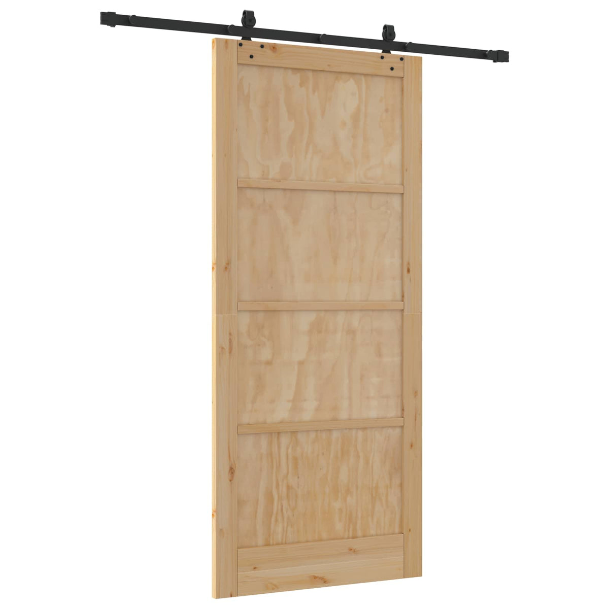 vidaXL Sliding Door 93 x 211 cm Engineered Wood Natural and Black