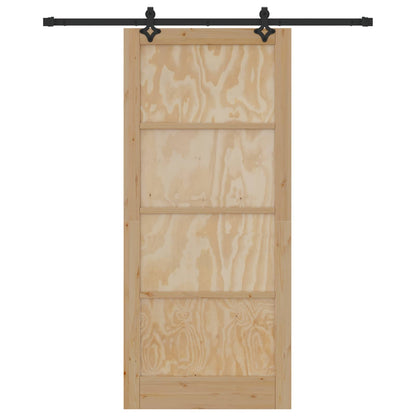vidaXL Sliding Door 93 x 211 cm Engineered Wood Natural and Black
