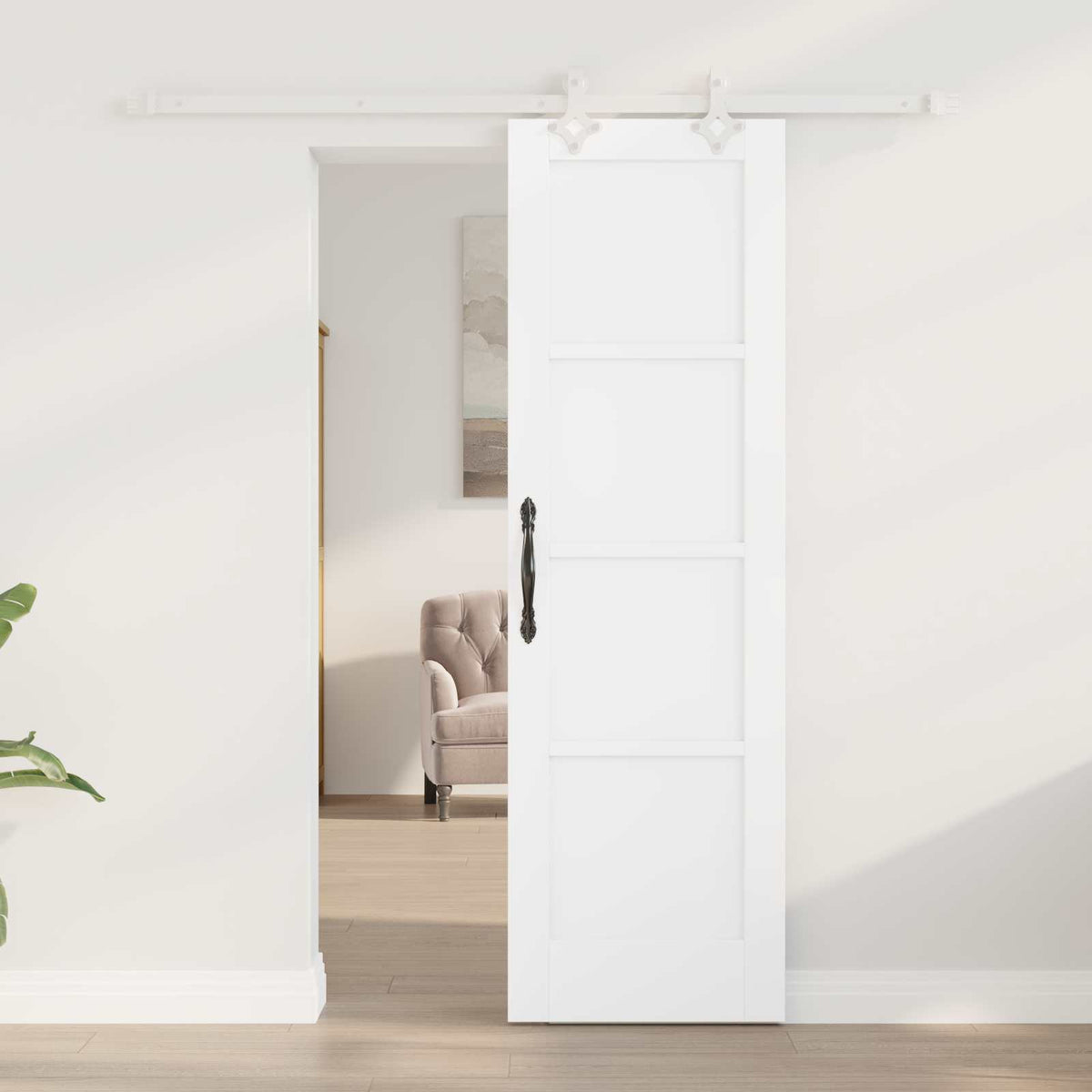 vidaXL Sliding Door 61 x 198.5 cm Engineered Wood White