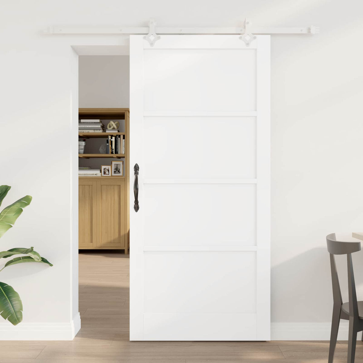 vidaXL Sliding Door 93 x 202 cm Engineered Wood White