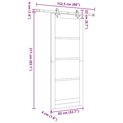 vidaXL Sliding Door ORKDAL 83 x 211 cm Engineered Wood White and Black