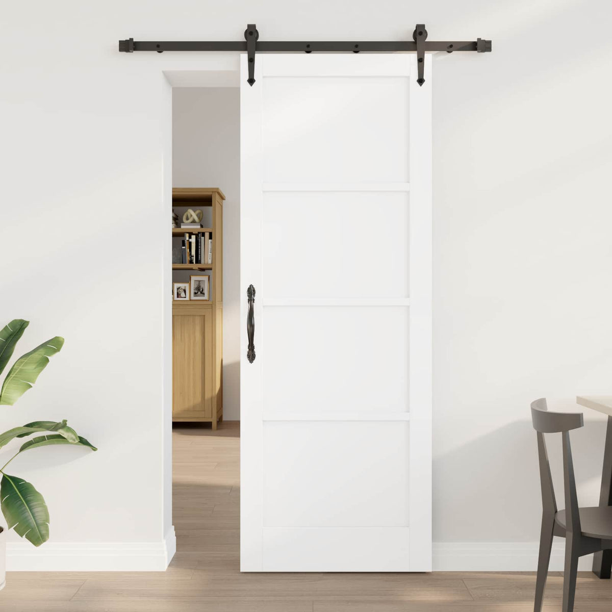 vidaXL Sliding Door ORKDAL 78 x 211 cm Engineered Wood White and Black